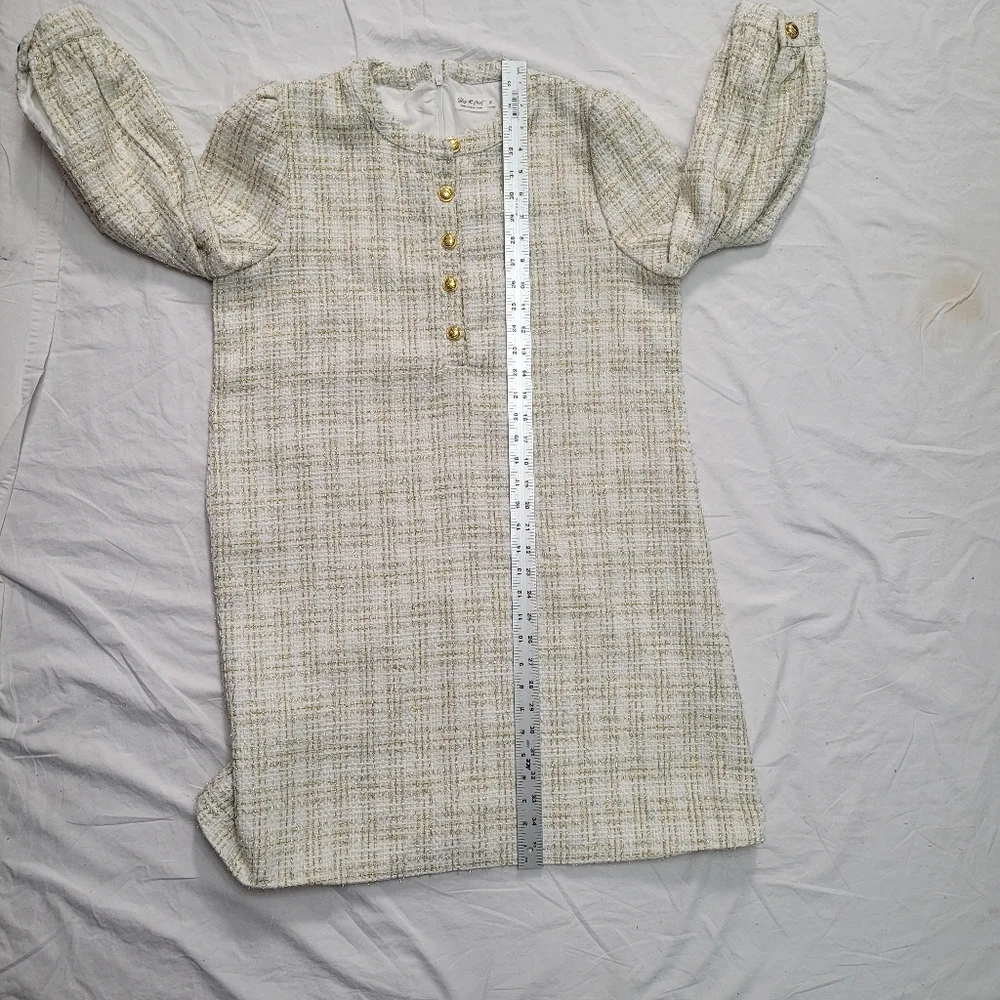 Feeling Like a Queen White Tweed Dress, Size XL - Picture 9 of 9